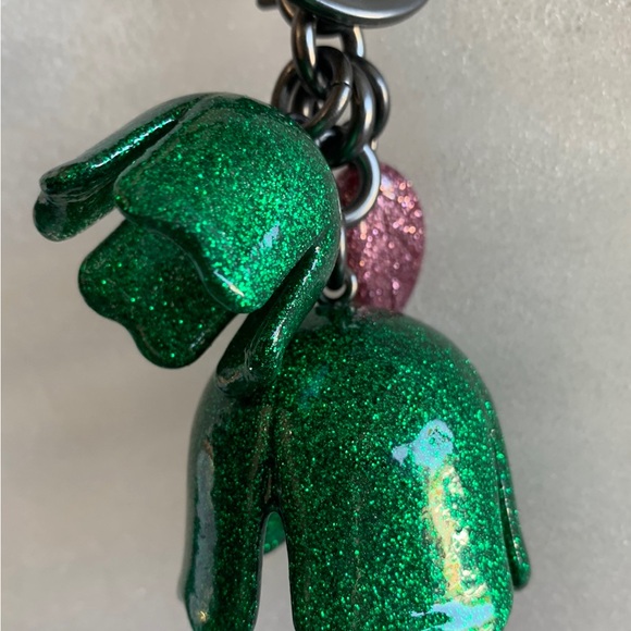 Coach Glitter Resin Tea Rose keychain /Bag Charm - Picture 2 of 7